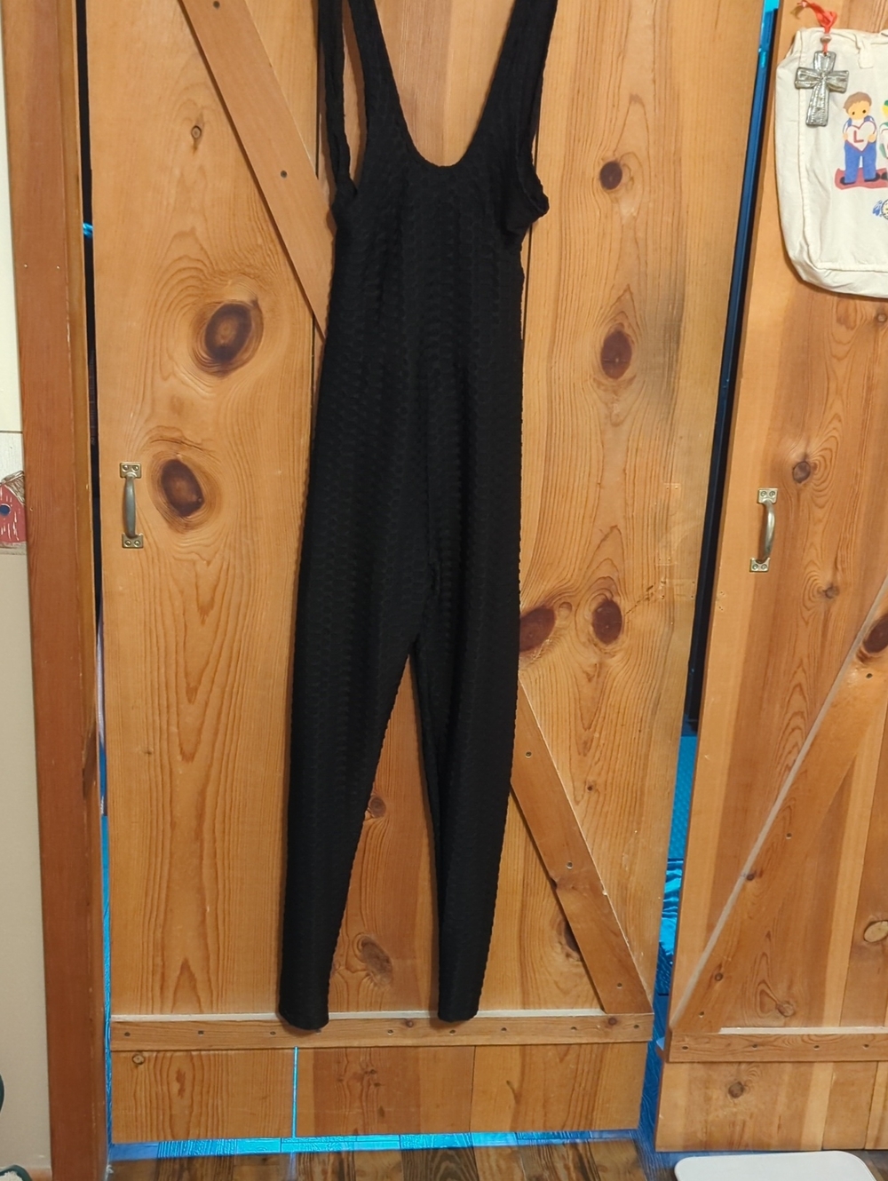 Black Textured Slim Jumpsuit - Women